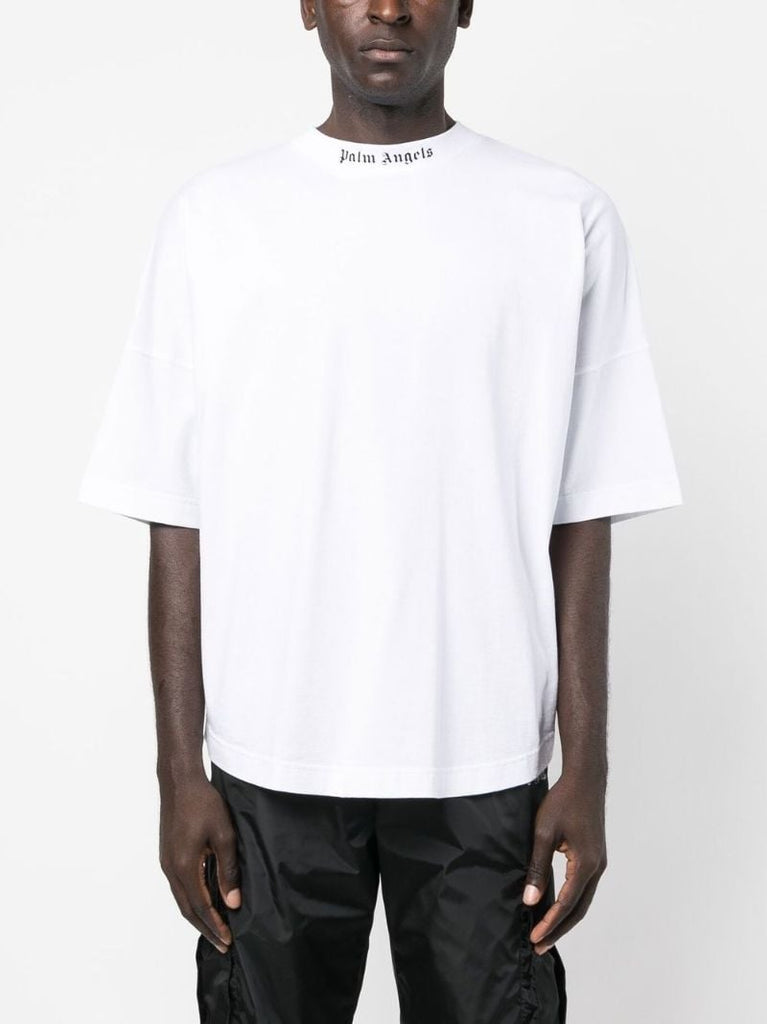 White Logo Print T-shirt