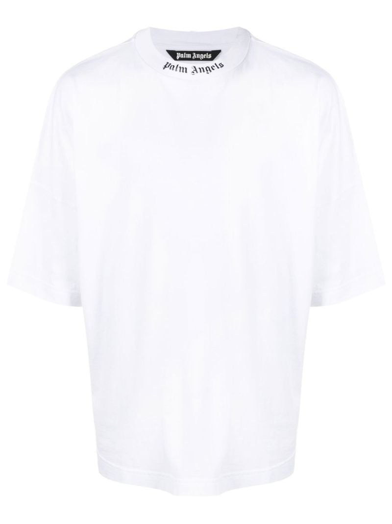 White Logo Print T-shirt