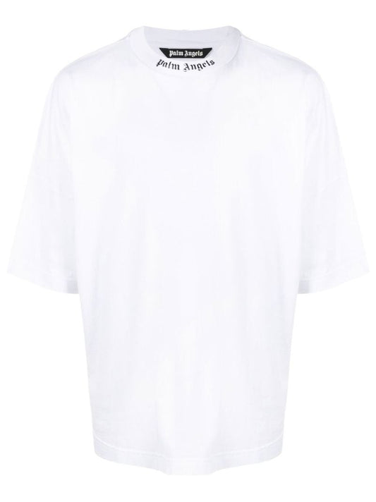 White Logo Print T-shirt