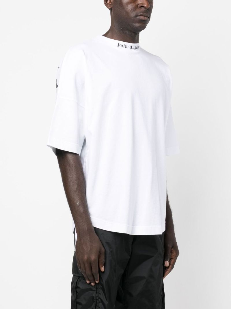 White Logo Print T-shirt