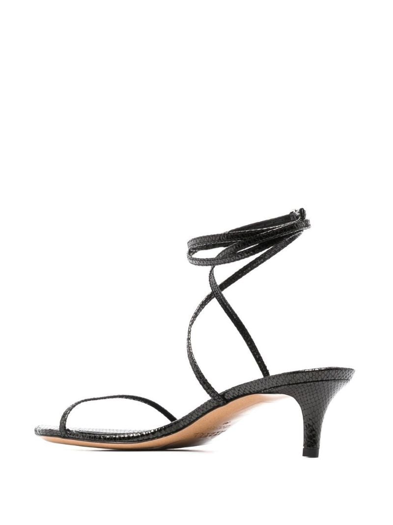 Black 60 Mock Croc Leather Sandals