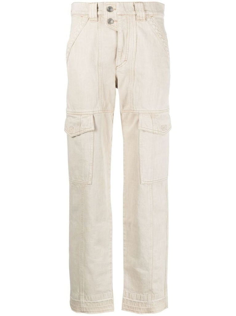 Neutral High-rise Cargo Trousers