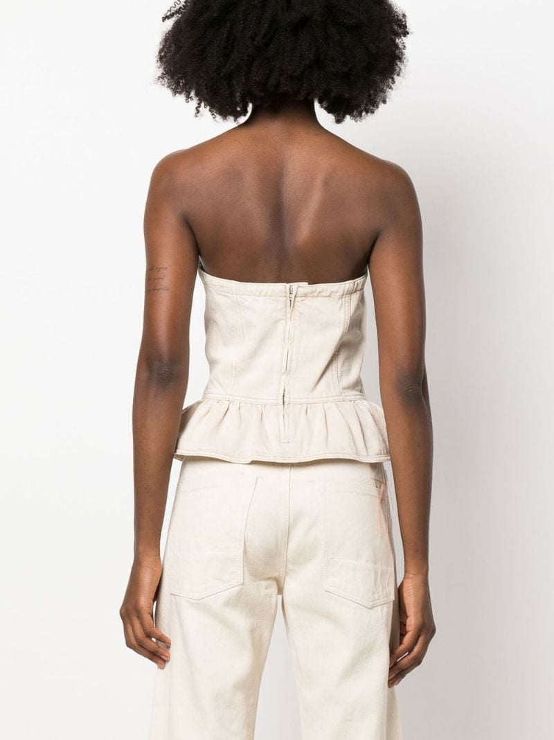 Neutral Strapless Denim Top