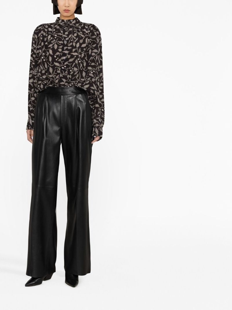 Black Floral Print Blouse