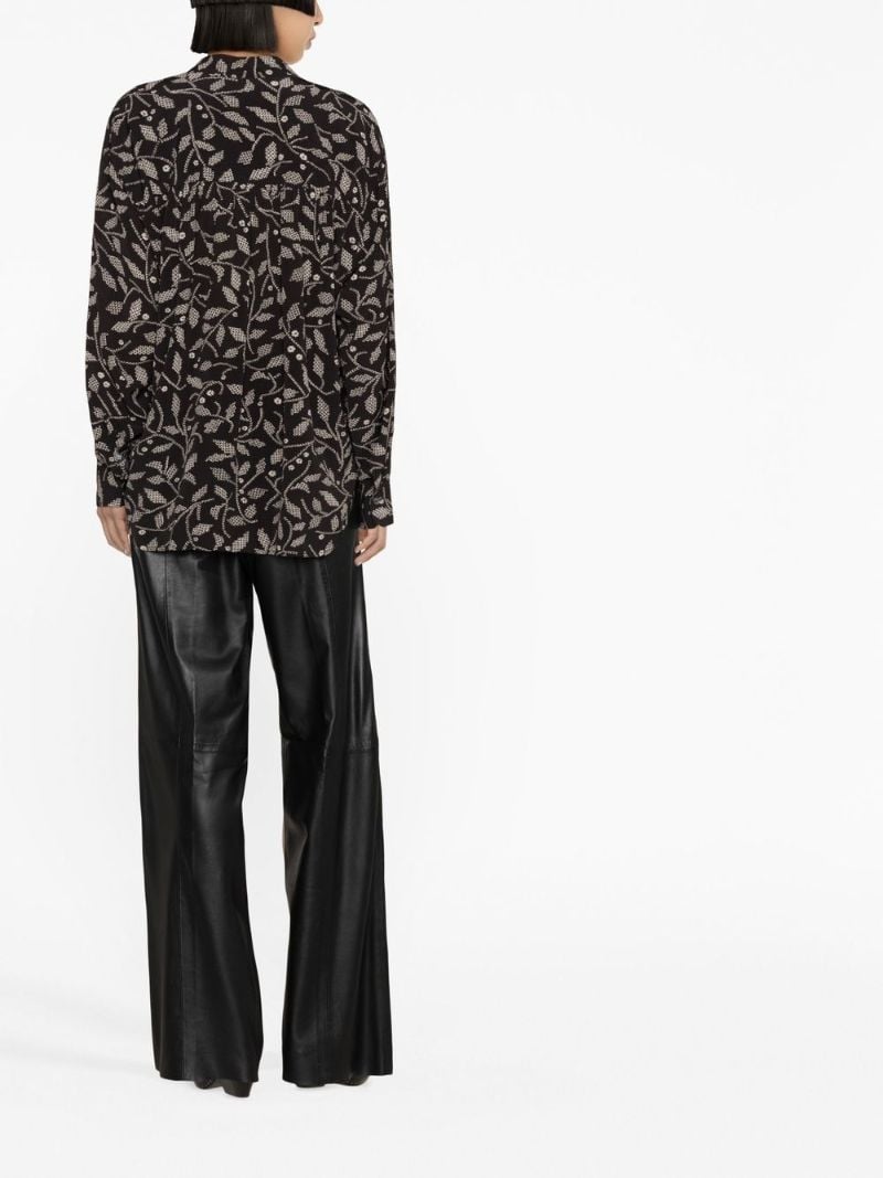 Black Floral Print Blouse