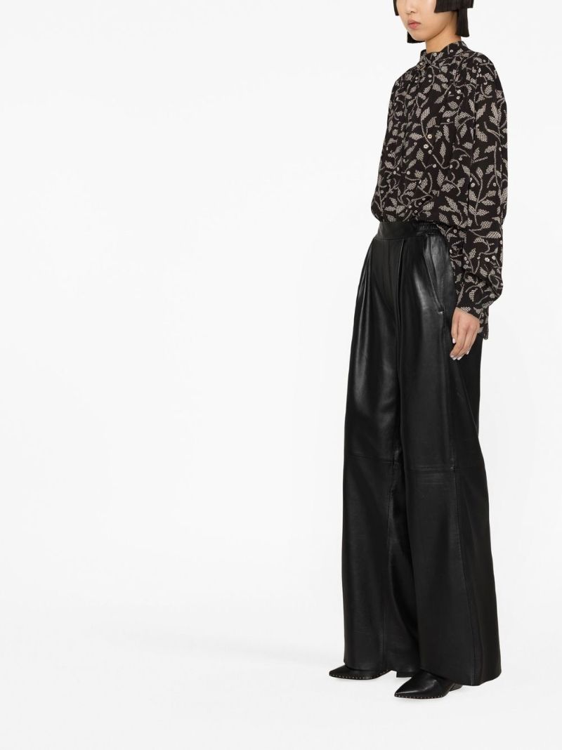 Black Floral Print Blouse
