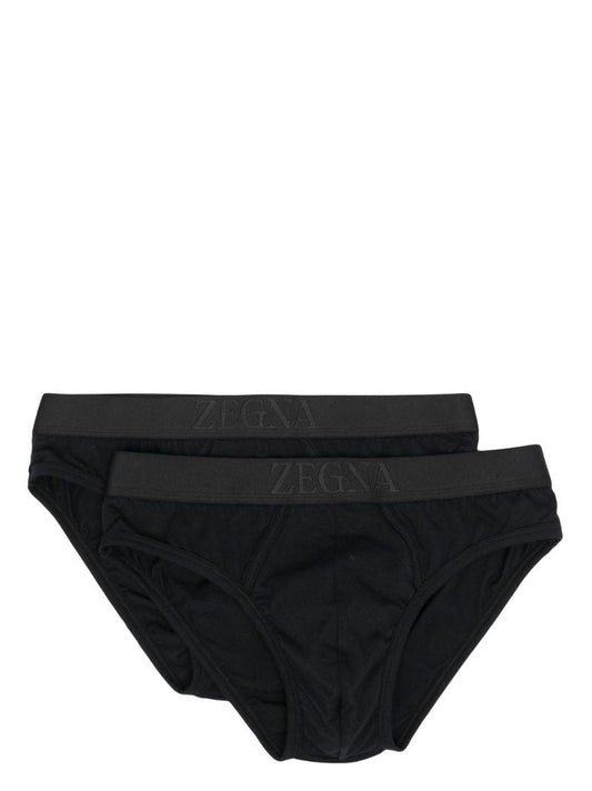 Black Logo Waistband Briefs Set