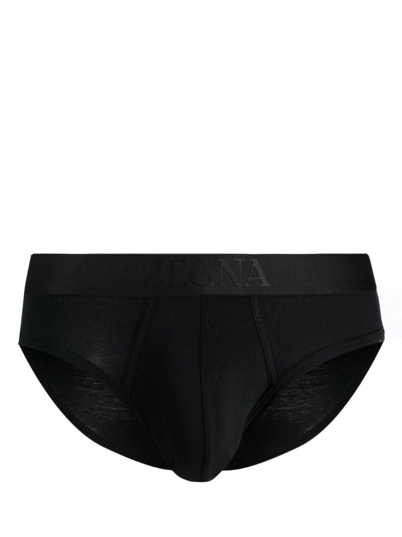 Black Logo Waistband Briefs Set
