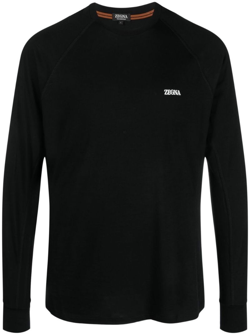 Black Logo Print Cotton Sweatshirt