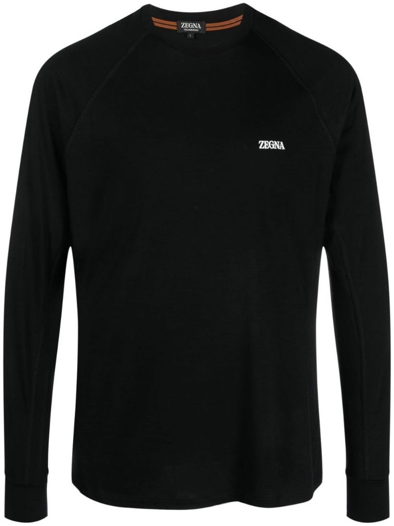 Black Logo Print Cotton Sweatshirt