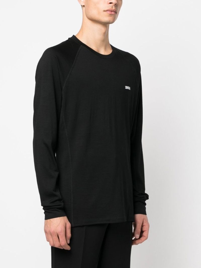 Black Logo Print Cotton Sweatshirt
