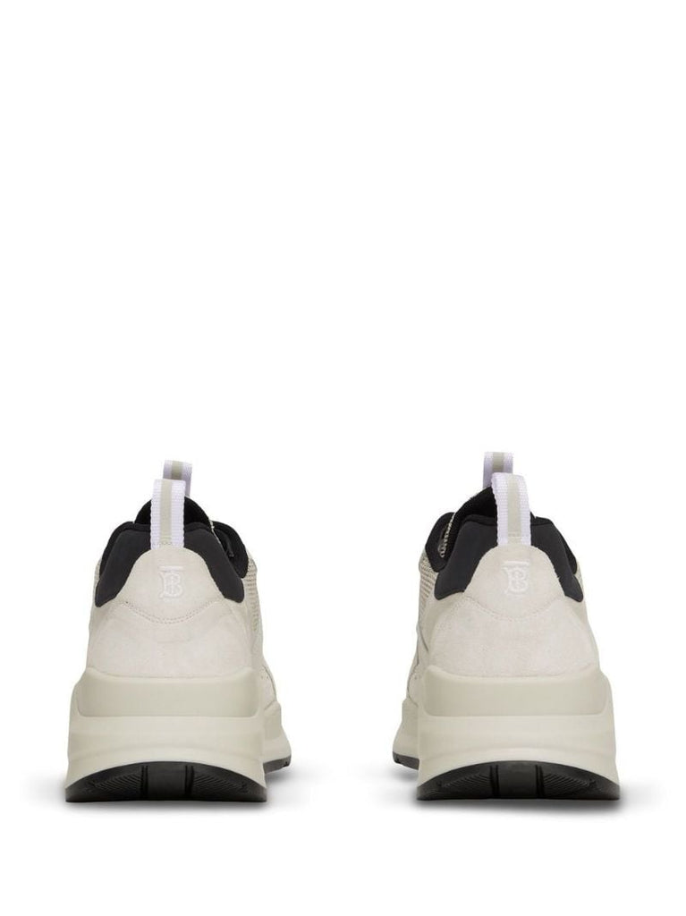 Neutral Vintage Check Mesh Sneakers