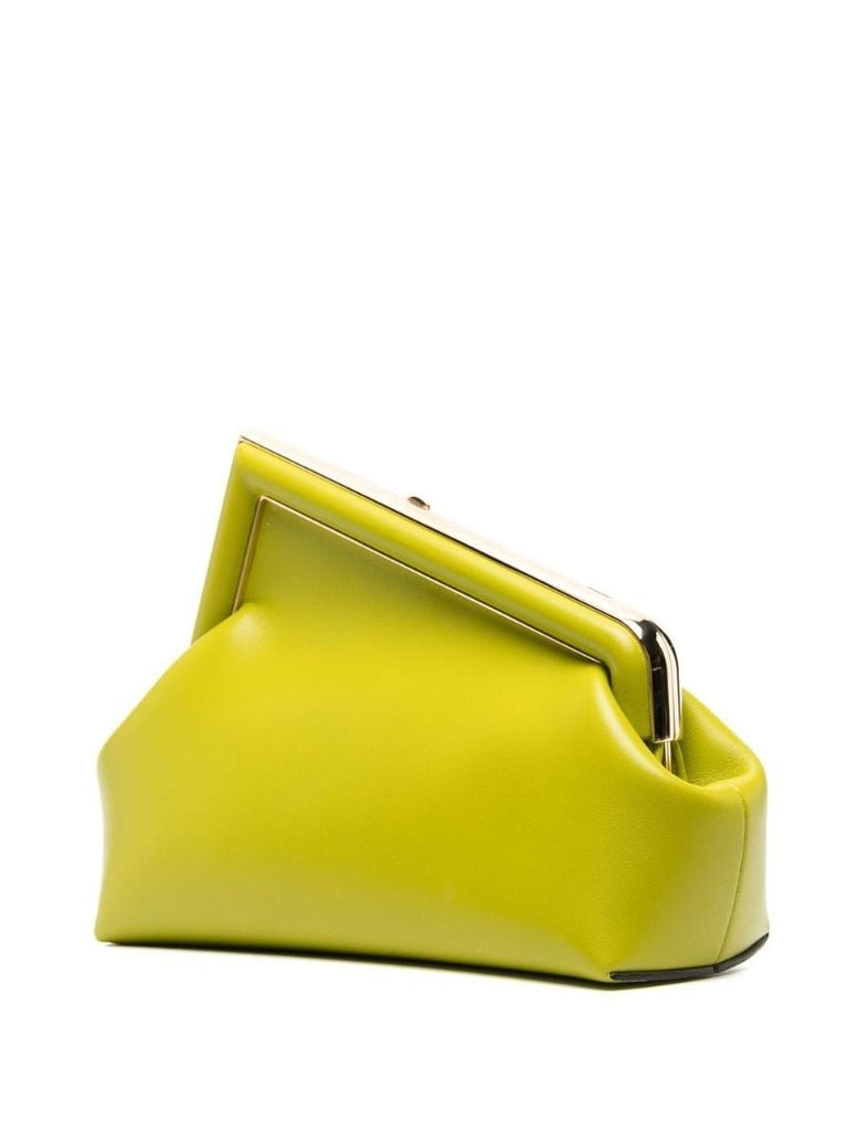 Green Fendi First Small Leather Clutch Bag