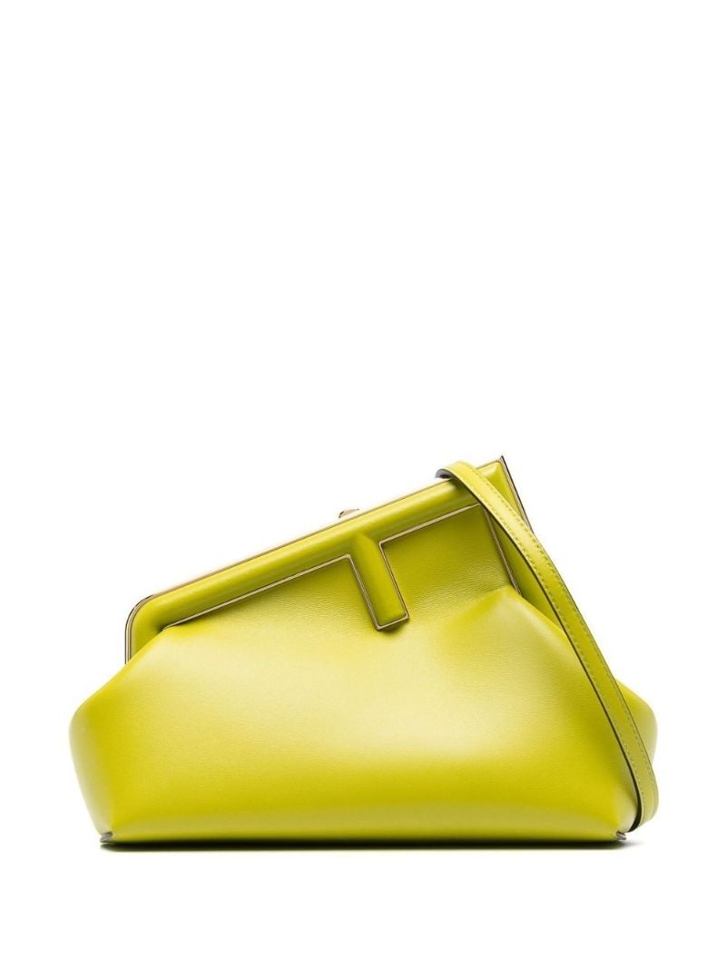 Green Fendi First Small Leather Clutch Bag