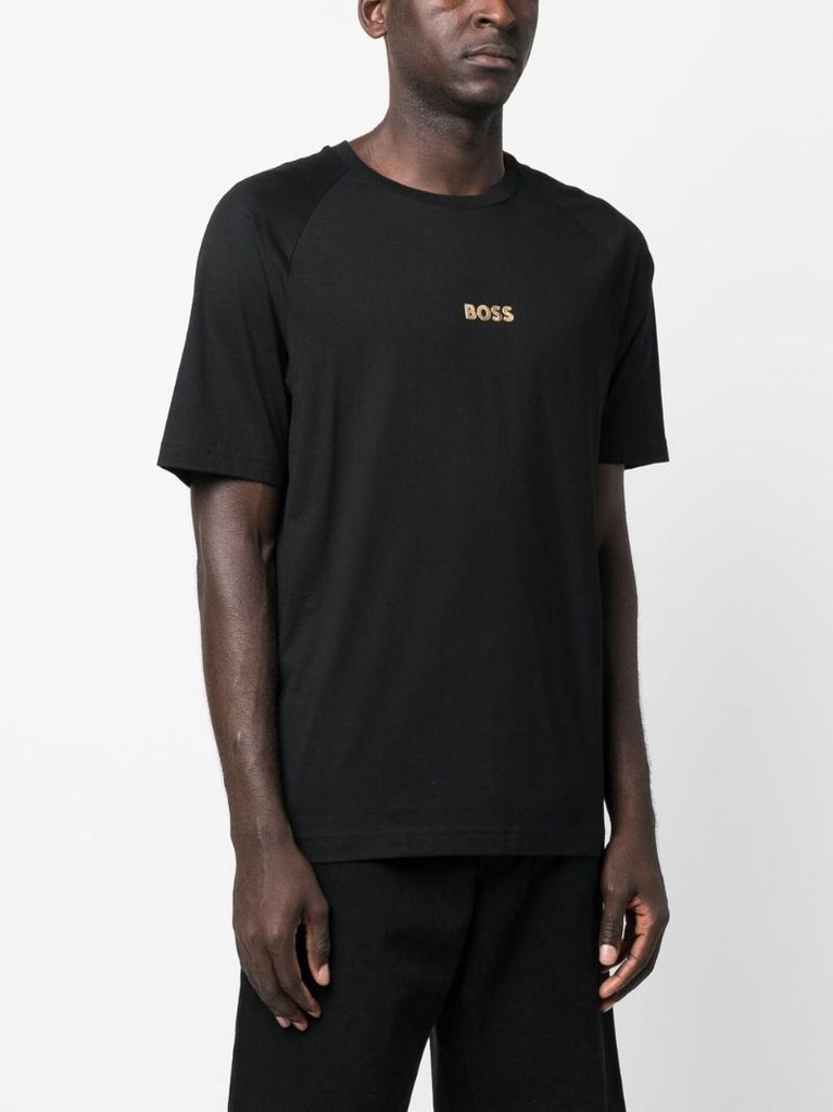 Black Logo Print Cotton T-shirt