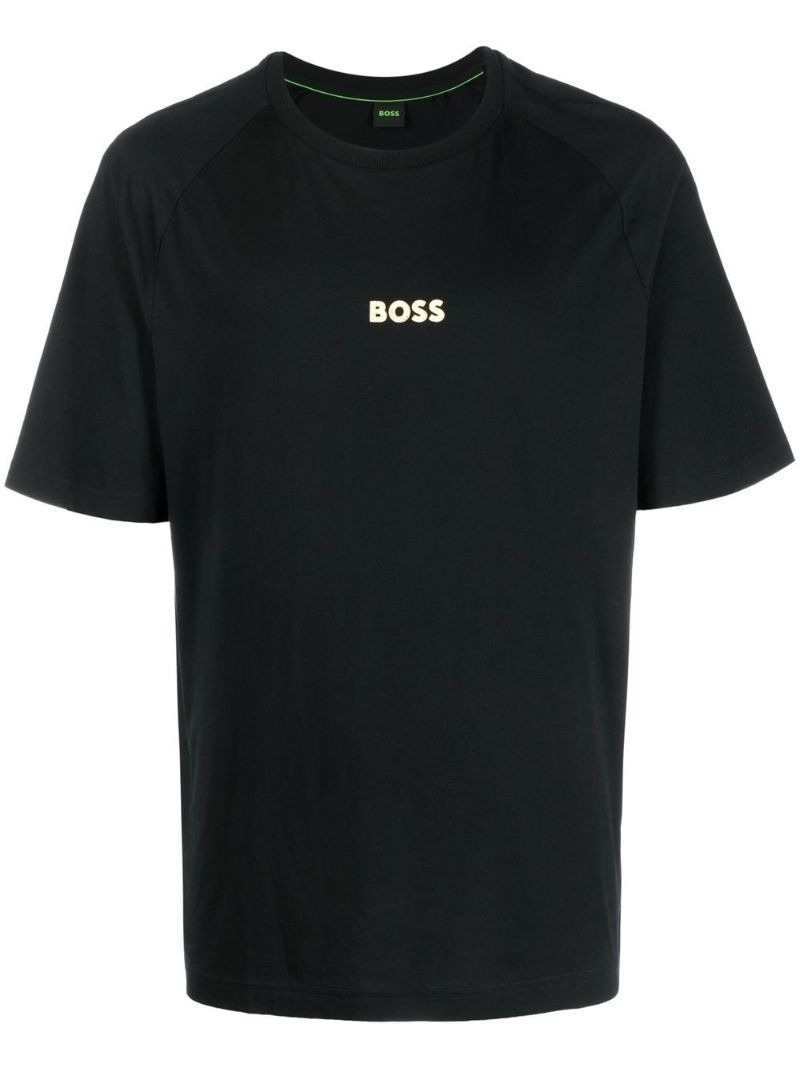 Black Logo Print Cotton T-shirt