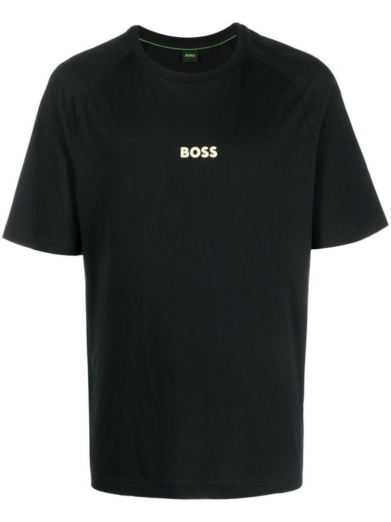 Black Logo Print Cotton T-shirt