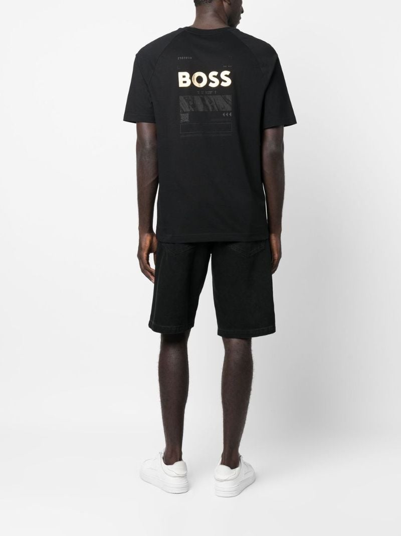 Black Logo Print Cotton T-shirt