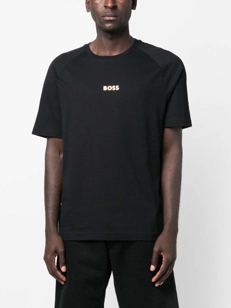 Black Logo Print Cotton T-shirt