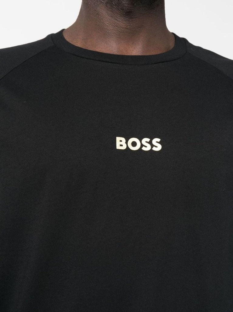 Black Logo Print Cotton T-shirt