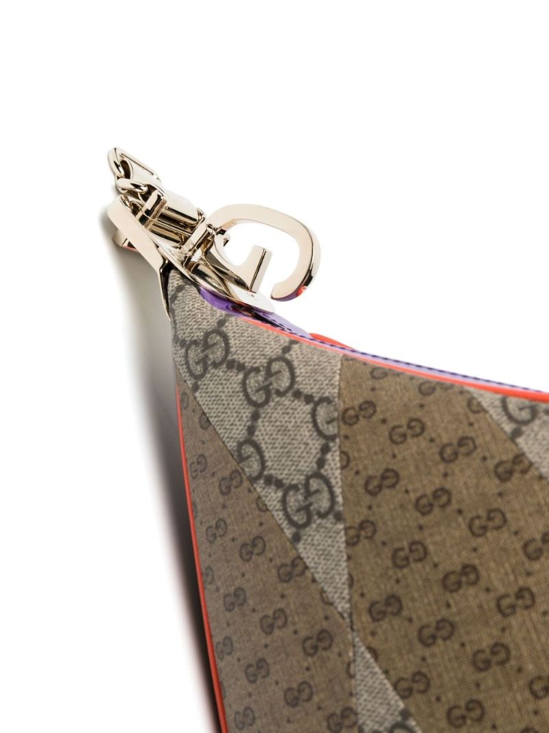 Neutral Attache Leather Shoulder Bag