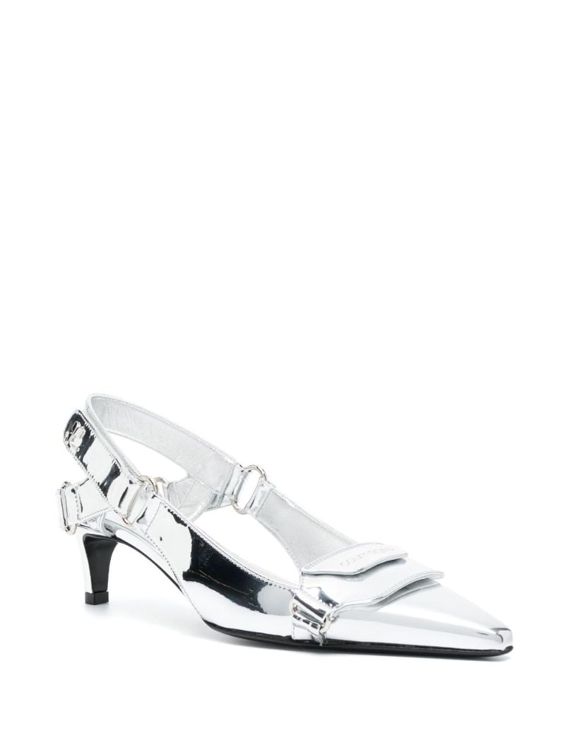 Silver Racer 50 Slingback Pumps