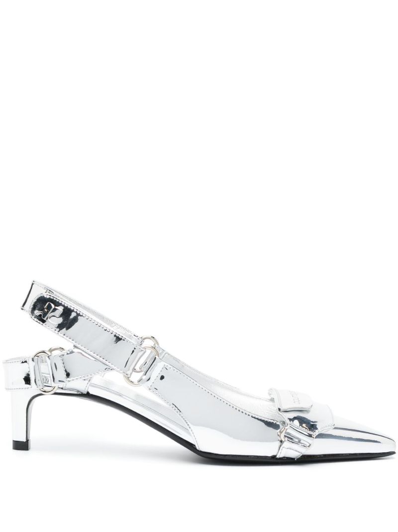 Silver Racer 50 Slingback Pumps