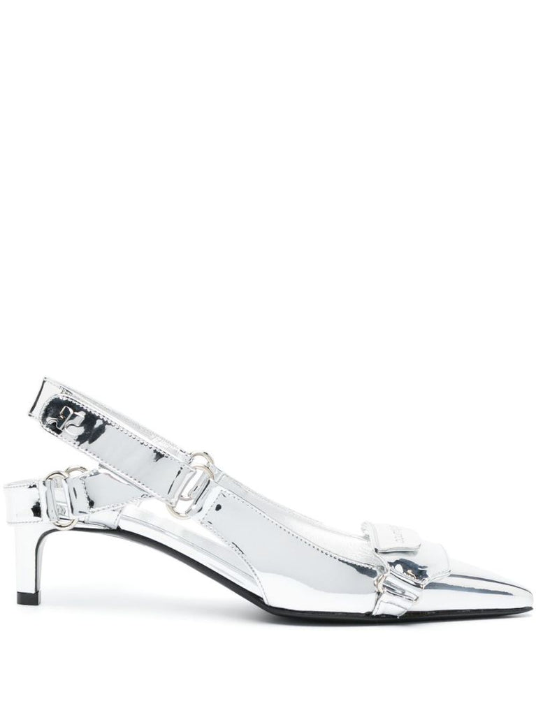 Silver Racer 50 Slingback Pumps