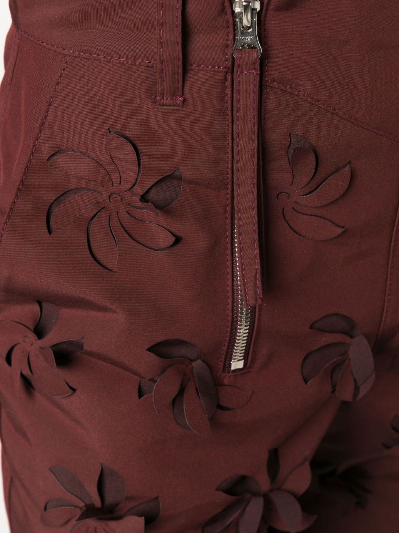 Red Floral AppliquÃ_x0083_Â© Bermuda Shorts