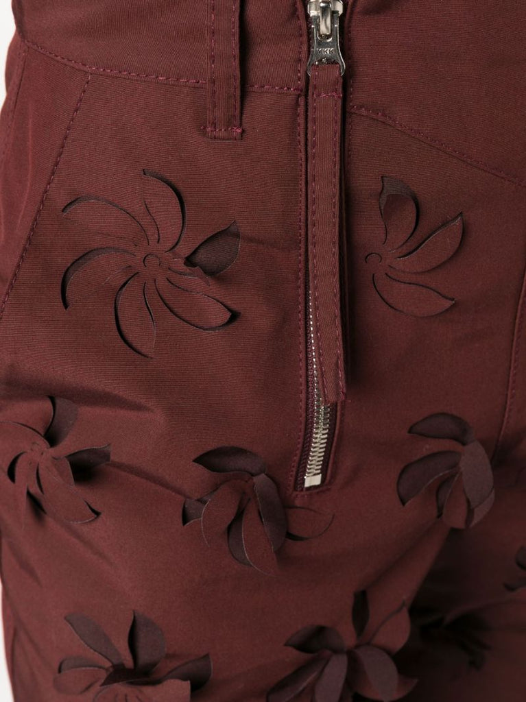 Red Floral AppliquÃ_x0083_Â© Bermuda Shorts