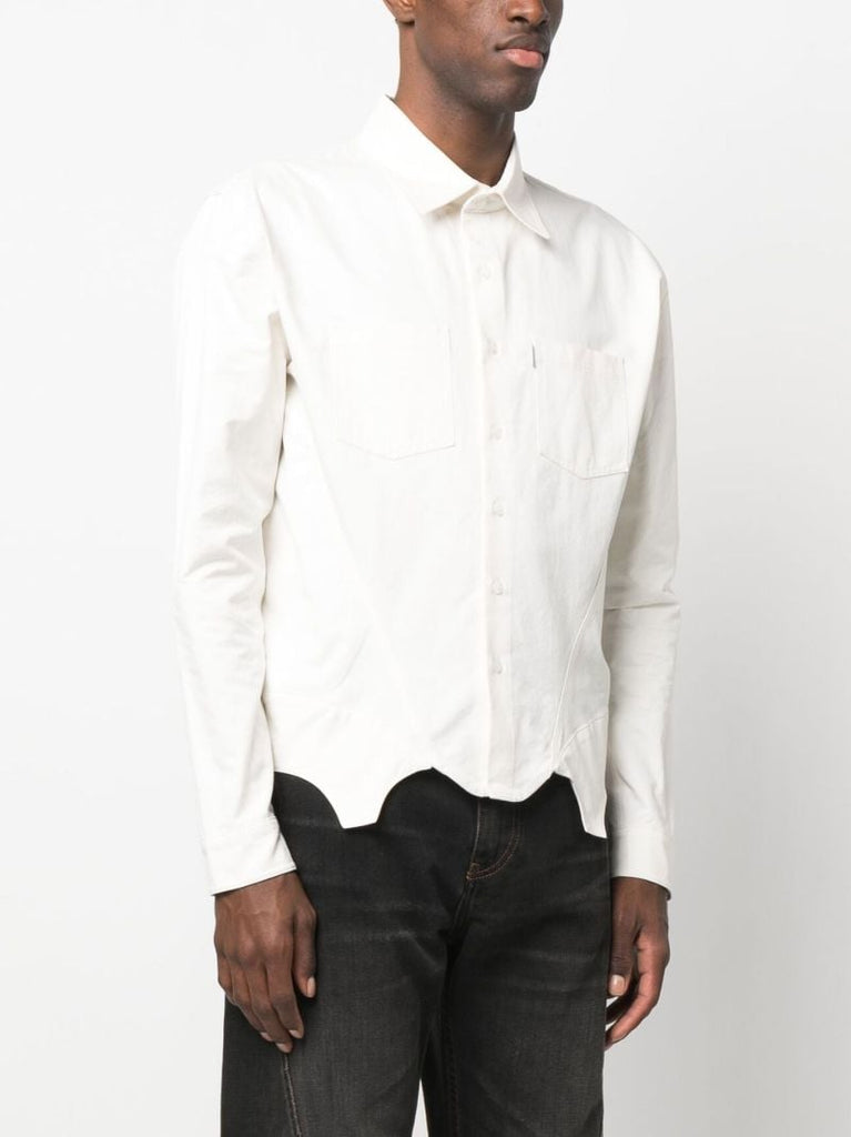 White Cotton Corset Shirt