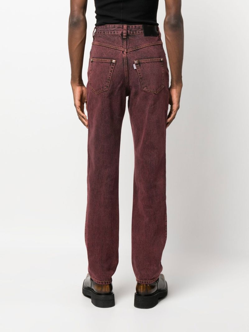 Red Western Style Straight-leg Jeans