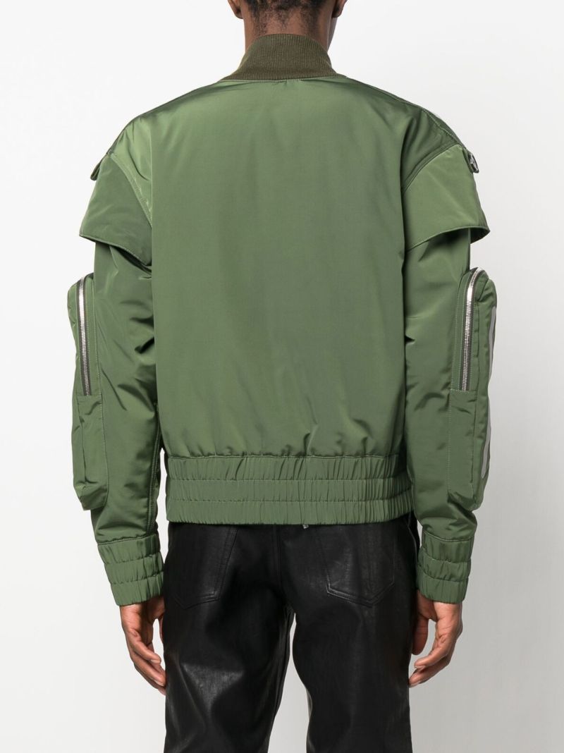 Green Seam Detailing Bomber Jacket
