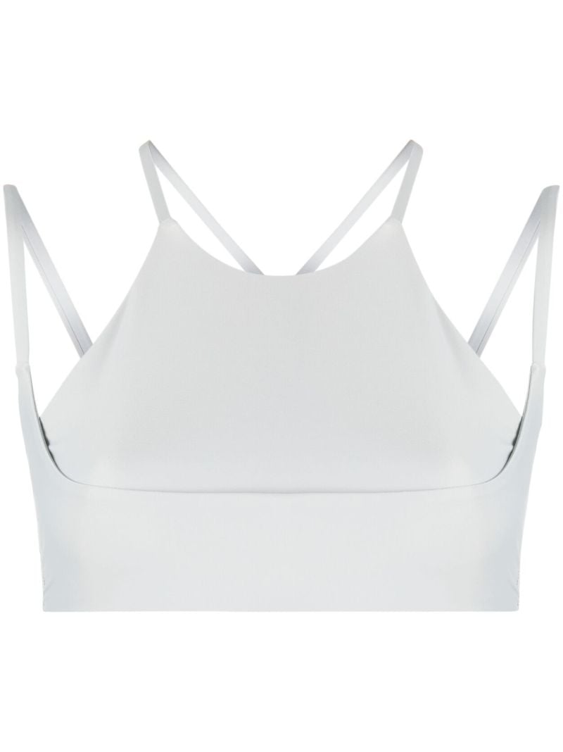 Grey Cross Strap Sports Bra
