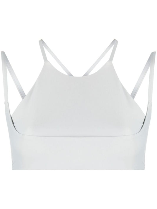 Grey Cross Strap Sports Bra