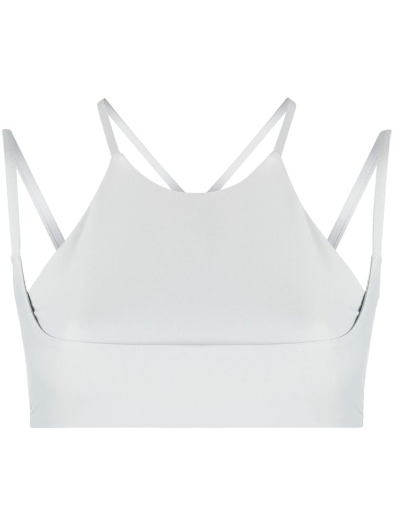 Grey Cross Strap Sports Bra