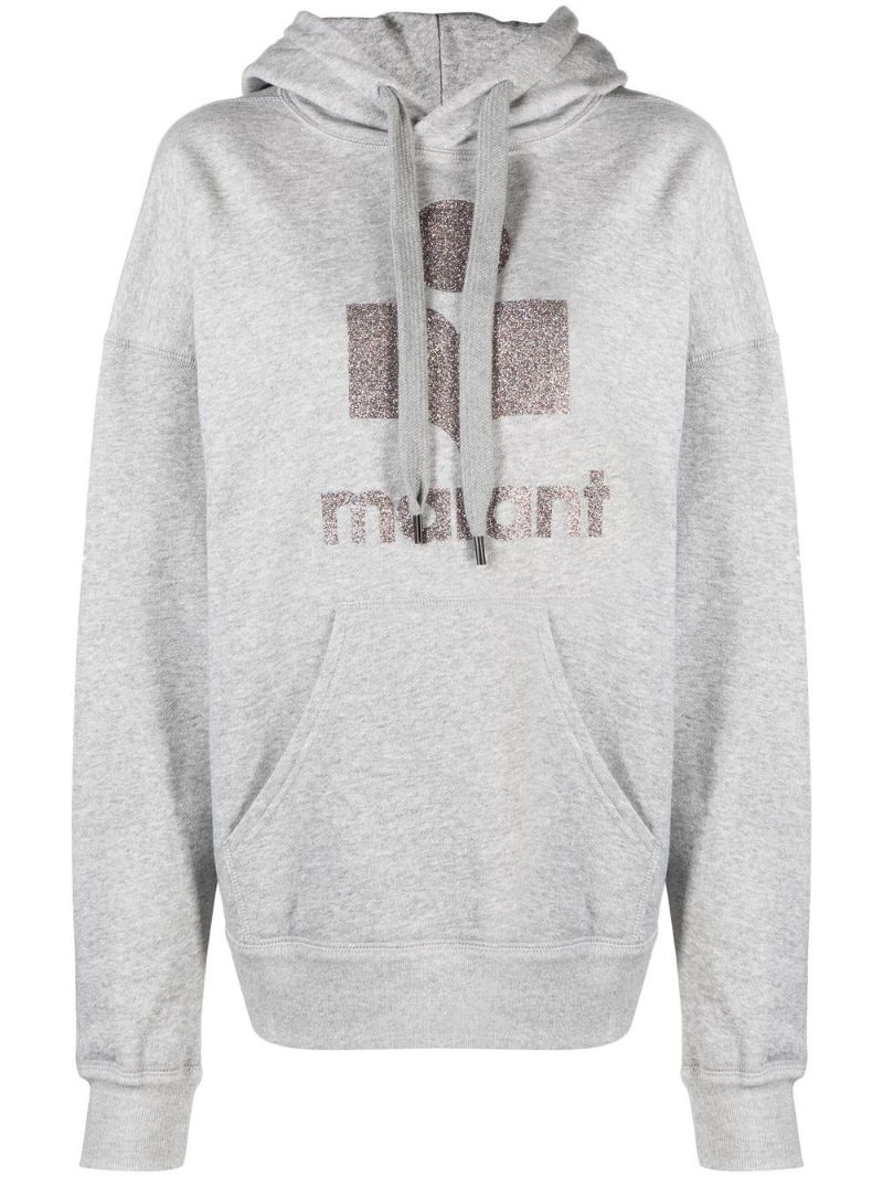 Grey Mansel Logo Cotton Hoodie