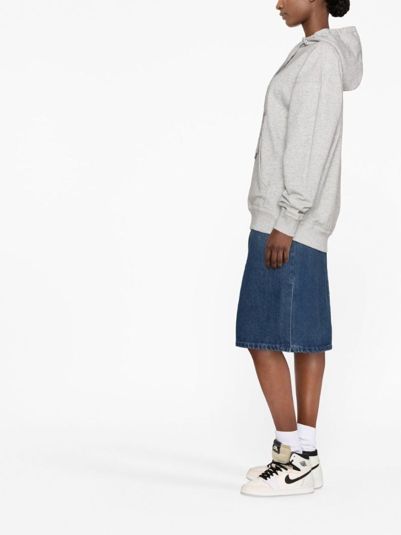 Grey Mansel Logo Cotton Hoodie