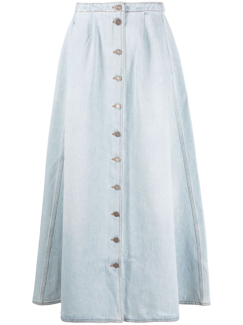 Blue A-line Denim Skirt