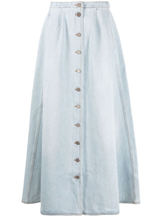 Blue A-line Denim Skirt