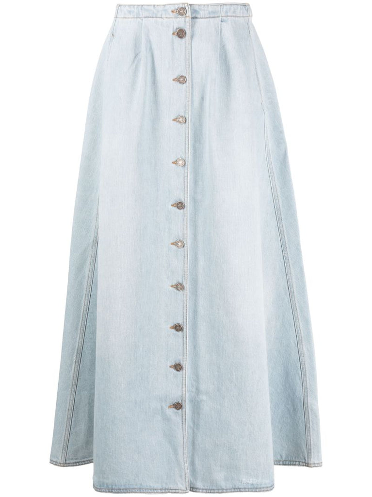 Blue A-line Denim Skirt
