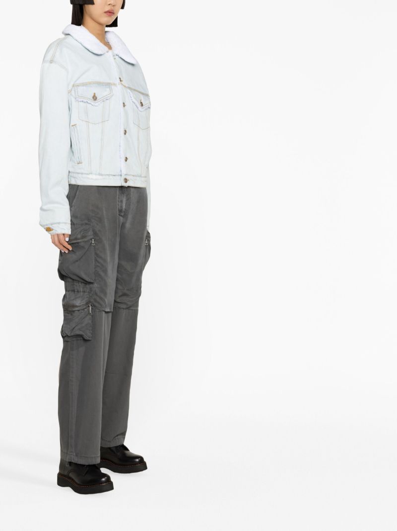 Blue Faux-shearling Denim Jacket