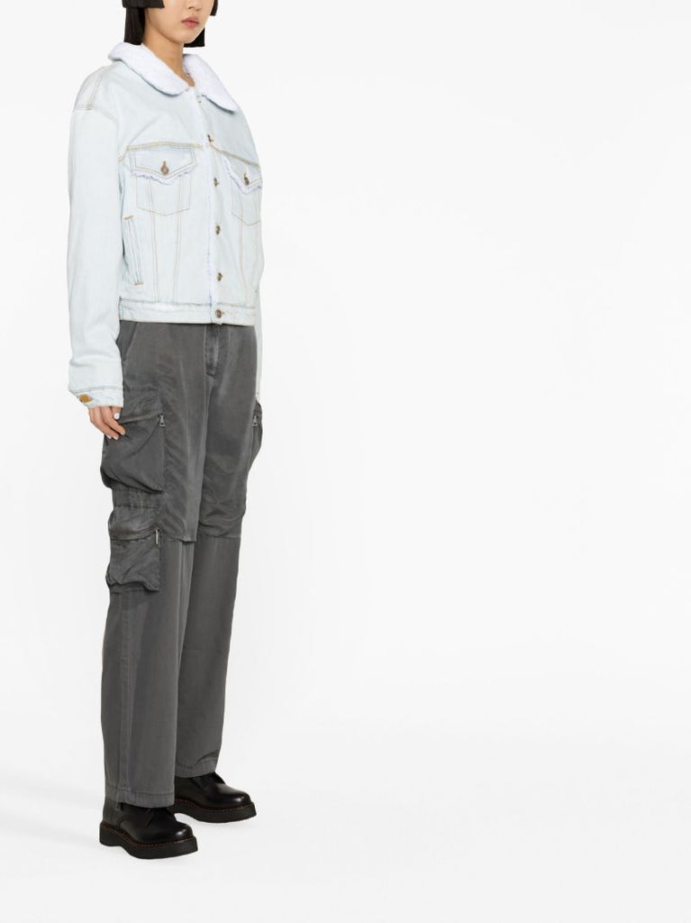 Blue Faux-shearling Denim Jacket