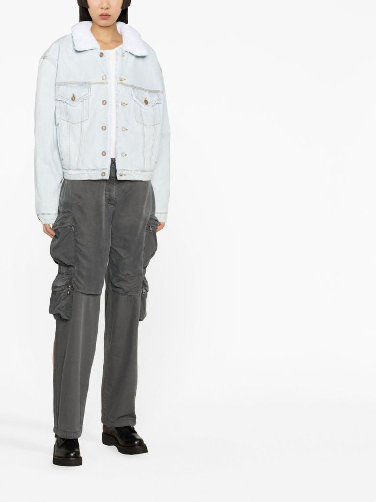 Blue Faux-shearling Denim Jacket