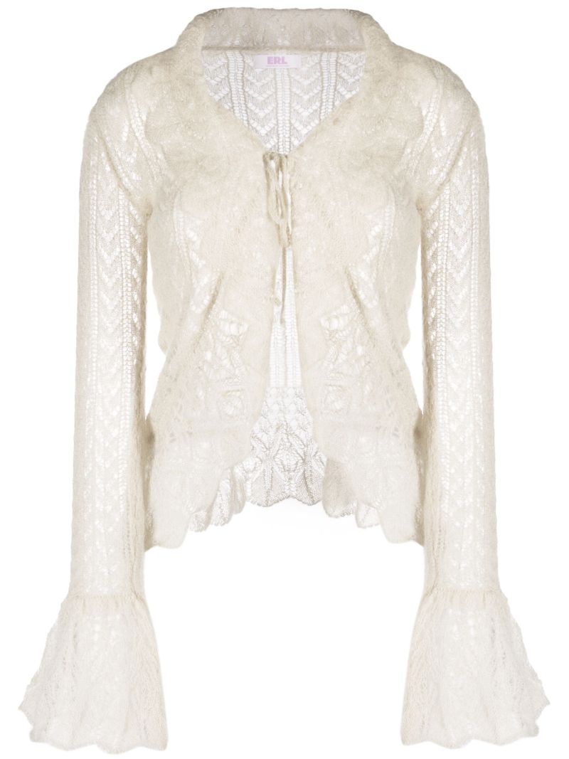 Neutral Crochet Knit Bolero Cardigan