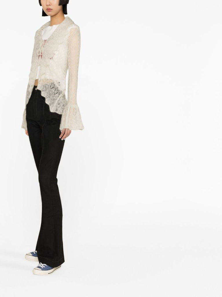 Neutral Crochet Knit Bolero Cardigan