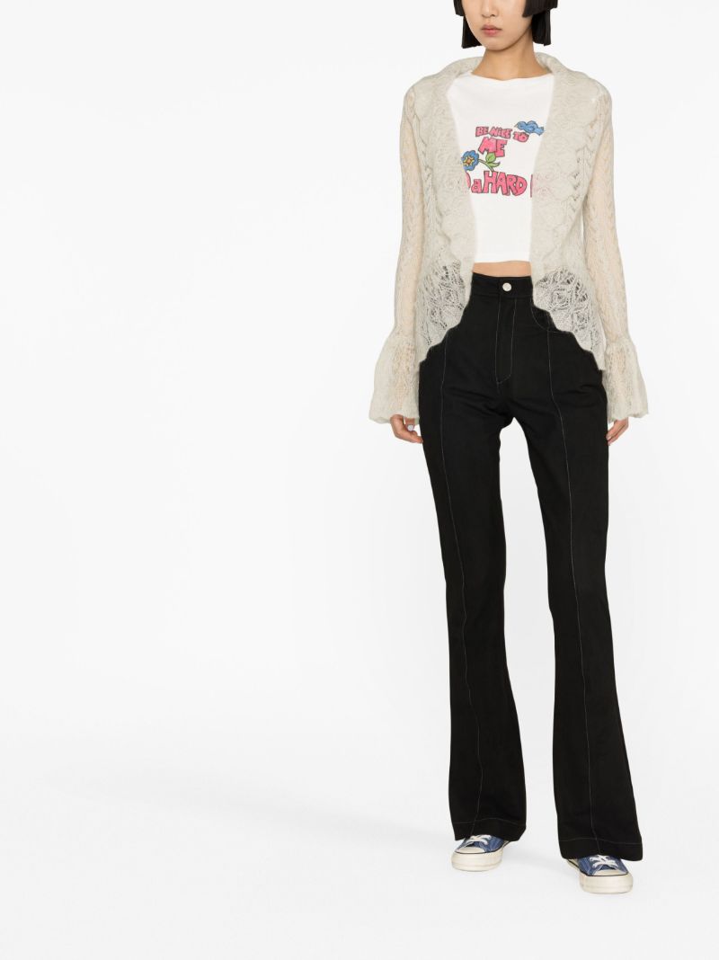 Neutral Crochet Knit Bolero Cardigan
