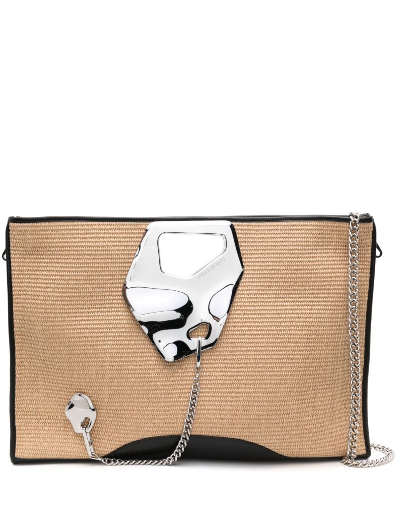 Neutral Arabella Raffia Tote Bag