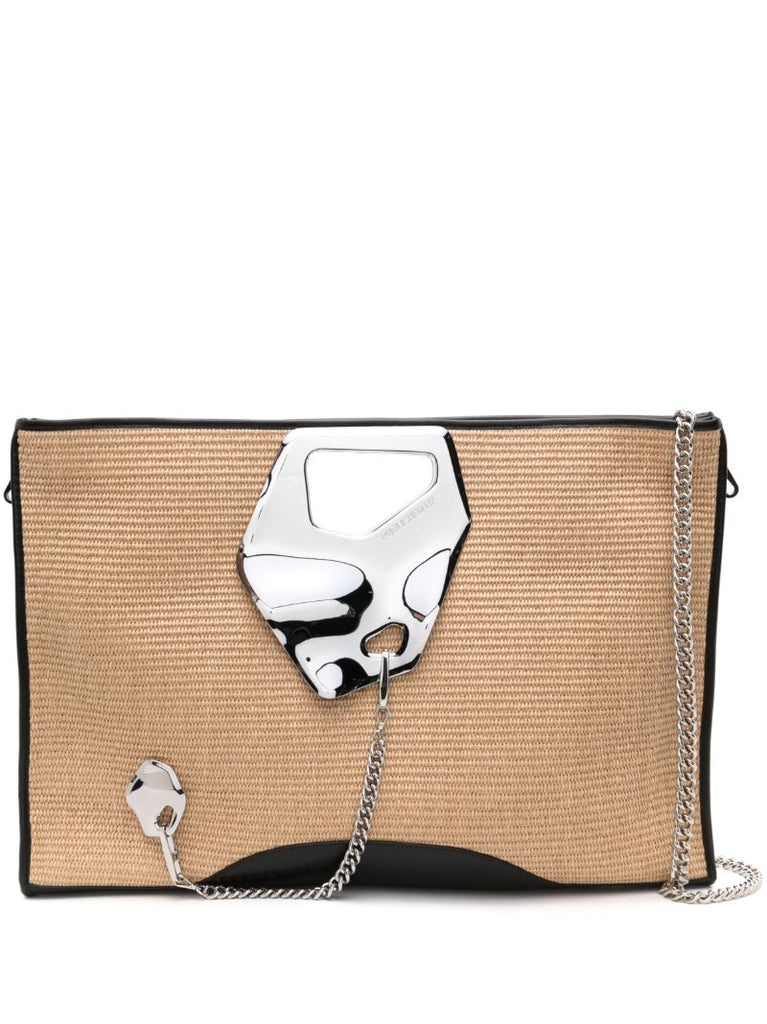 Neutral Arabella Raffia Tote Bag