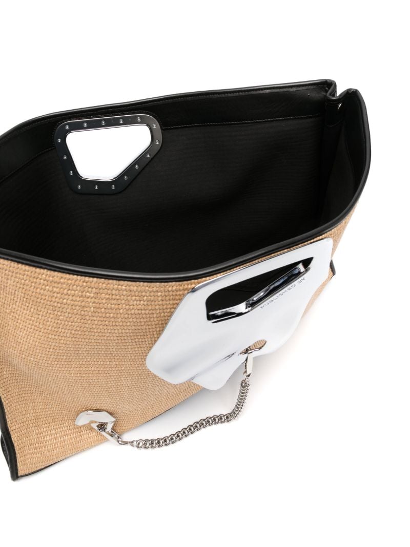 Neutral Arabella Raffia Tote Bag